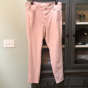 J. Jill soft pink denim authentic fit slim ankle pants